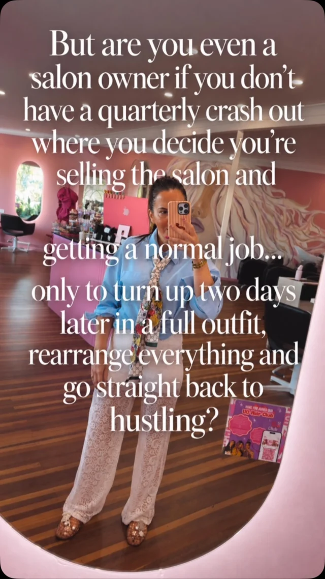 Don’t worry guys, still here 😂 
No salons were sold and no job applications were submitted in the making of this Reel.

Just a little honest salon owner humour… 
Because apparently the occasional dramatic moment is part of the business plan 💕